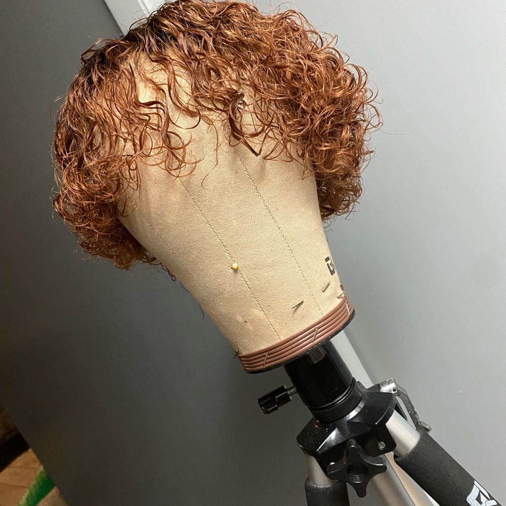 Honey blonde human hair pixie wig